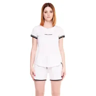 Koszulki sportowe damskie - Damski T-shirt z modalu w kolorze czarno-białym - miniaturka - grafika 1