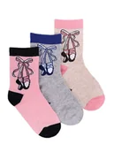 Skarpetki dla dzieci - Skarpety dziewczęce dziecięce długie szkolne baletki 3PAK 31-34 YOCLUB - YoClub - miniaturka - grafika 1