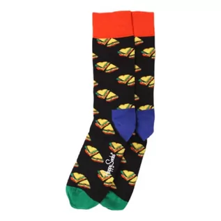 Skarpetki męskie - Happy Socks Love Sandwich Sock, Skarpety dla kobiet i mężczyzn, Niebieski-Zielony-Pomarańczowy-Żółty-Brązowy (36-40) - grafika 1