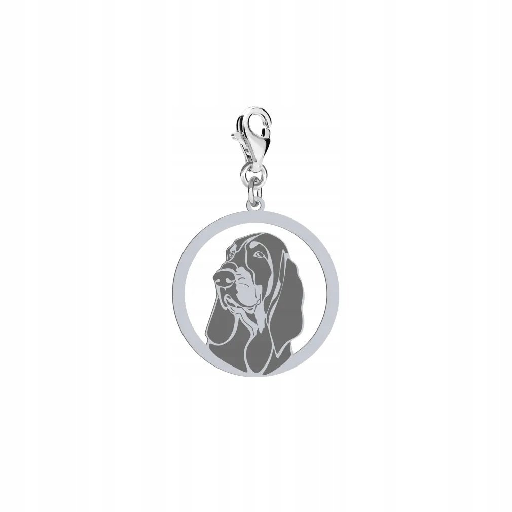 Charms Srebrny z Mały Gończy Gaskoński 925 na Prezent Kobieta DEDYKACJA