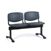 Inne meble biurowe - Ławka do poczekalni plastikowa TONY, 2 siedziska, szary - miniaturka - grafika 1