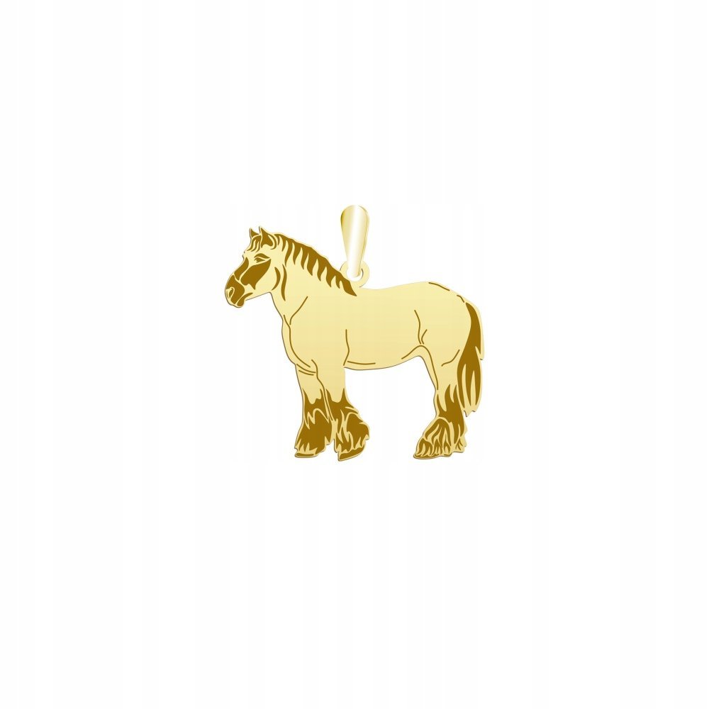 Zawieszka Złota Koń Belgijski 925 Prezent Biżuteria Kobieta GRAWER GRATIS