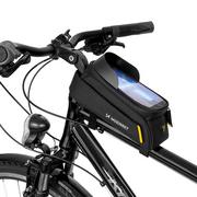 Akcesoria rowerowe - Wozinsky Wozinsky torba rowerowa na ramę uchwyt na telefon 1l czarny (WBB25BK) WBB25BK - miniaturka - grafika 1