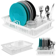 Suszarki do naczyń - Suszarka do naczyń mała na naczynia stojąca plastikowa biała 40x29x8.5cm ORION 150694 - miniaturka - grafika 1