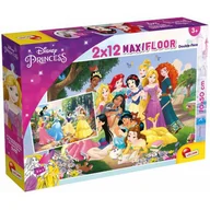 Puzzle - Lisciani Giochi 86566 Disney Supermaxi 2 x 12 Princess Puzzle dla dzieci, wielokolorowe 86566 - miniaturka - grafika 1