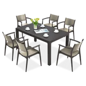 Meble ogrodowe - Meble jadalniane Novussi SEGINUS 6+1 Brown/Desert Brown - miniaturka - grafika 1