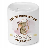 Skarbonki - Skarbonka Z Myszką Myszki Słodki na Prezent z Nadrukiem ze Zdjęciem + Opakowanie na prezent (wzór 03) - miniaturka - grafika 1