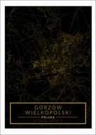 Plakaty - Galeria Plakatu, Gorzów Wielkopolski mapa złota, 30x40 cm - miniaturka - grafika 1
