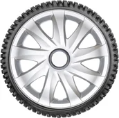 Kołpaki samochodowe - NRM KANDO zestaw 4 kołpaków do kół, kolor srebrny KO049 - miniaturka - grafika 1