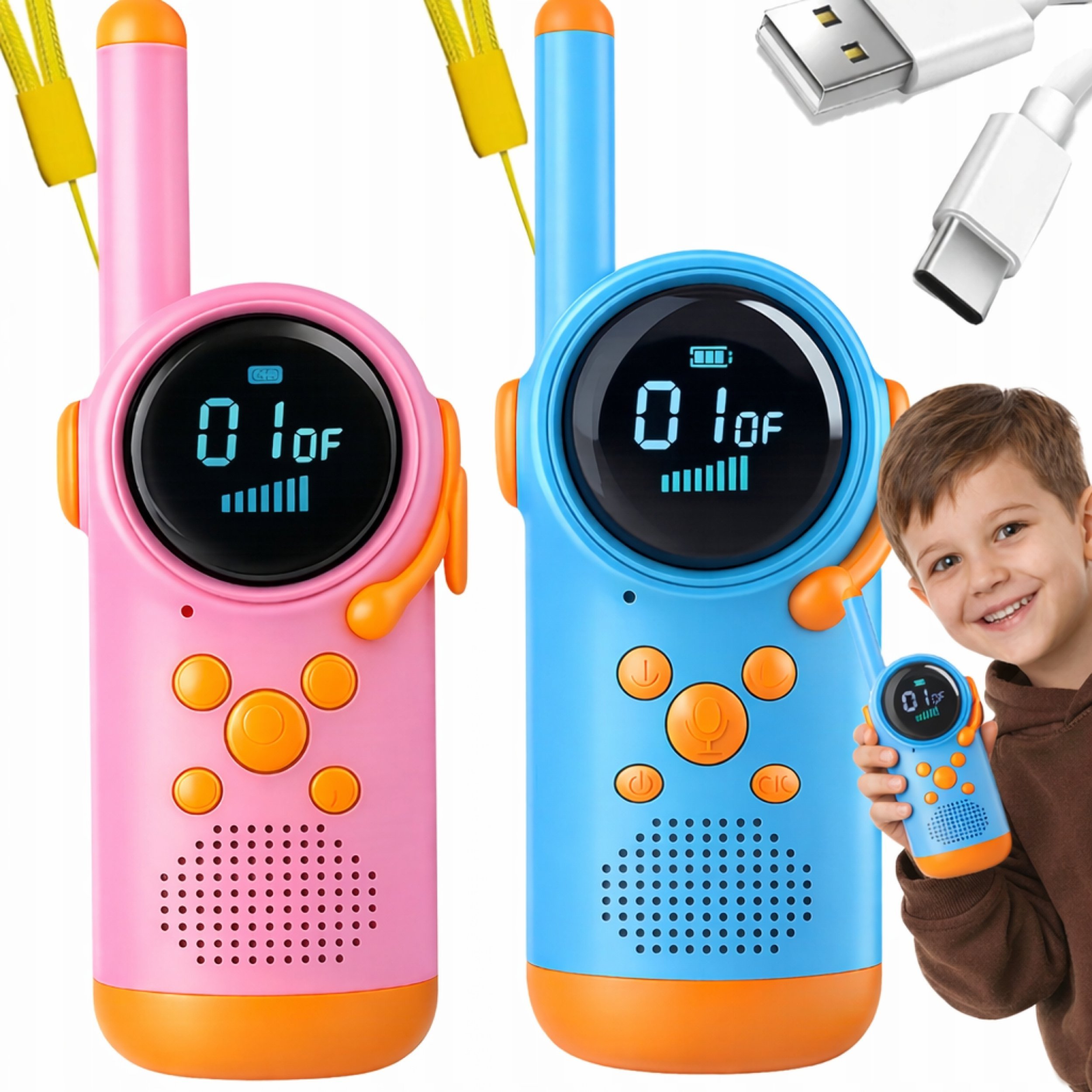 AMT WALKIE TALKIE DLA DZIECI ZESTAW ŁOKI TOKI DUŻY ZASIĘG 2 KRÓTKOFALÓWKI