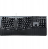 Klawiatury - Perixx PERIBOARD-535 DE RD, ergonomiczna mechaniczna klawiatura USB czerwone przyciski 57156F - miniaturka - grafika 1