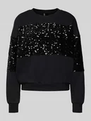 Bluzy damskie - Bluza o kroju regular fit z mieszanki bawełny z cekinami model ‘NANCY’ - miniaturka - grafika 1