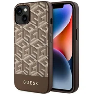 Etui i futerały do telefonów - Guess GUHMP14SHGCFSEW iPhone 14 6.1" brązowy/brown hardcase GCube Stripes MagSafe - miniaturka - grafika 1