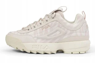 Buty Fila Disruptor damskie modne sportowe sneakersy ecru-różowe r. 37 - Sneakersy damskie - miniaturka - grafika 1