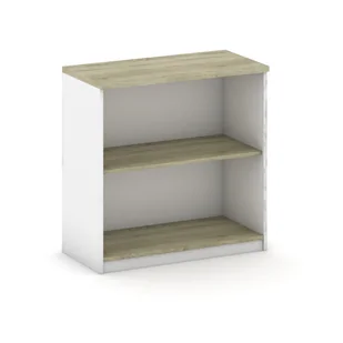 B2B Partner Regał biurowy Mirelli A+, 800 x 400 x 800 mm, biały/dąb sonoma 437488 - Szafy biurowe - miniaturka - grafika 1