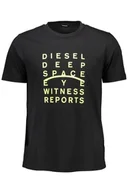 Koszulki męskie - DIESEL T-SHIRT Z KRÓTKIM RĘKAWEM MĘSKI CZARNY - miniaturka - grafika 1