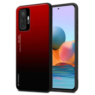 Etui Cadorabo do Xiaomi RedMi NOTE 10 PRO w kolorze CZERWONYM - CZARNYM Dwukolorowe etui ochronne wykonane ze szkła hartowanego i silikonowego etui TPU na telefon komórkowy - Etui i futerały do telefonów - miniaturka - grafika 1