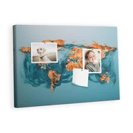 Tablice i flipcharty - Kolorowy Organizer - Tablica Korkowa z Pinezkami - Abstrakcja mapa świata 60x40 cm - miniaturka - grafika 1