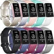 Akcesoria do smartwatchy - 10x PASEK DO ZEGARKA FITBIT Charge 3/4 TPU WODOODPORNY MIX KOLORÓW L - miniaturka - grafika 1
