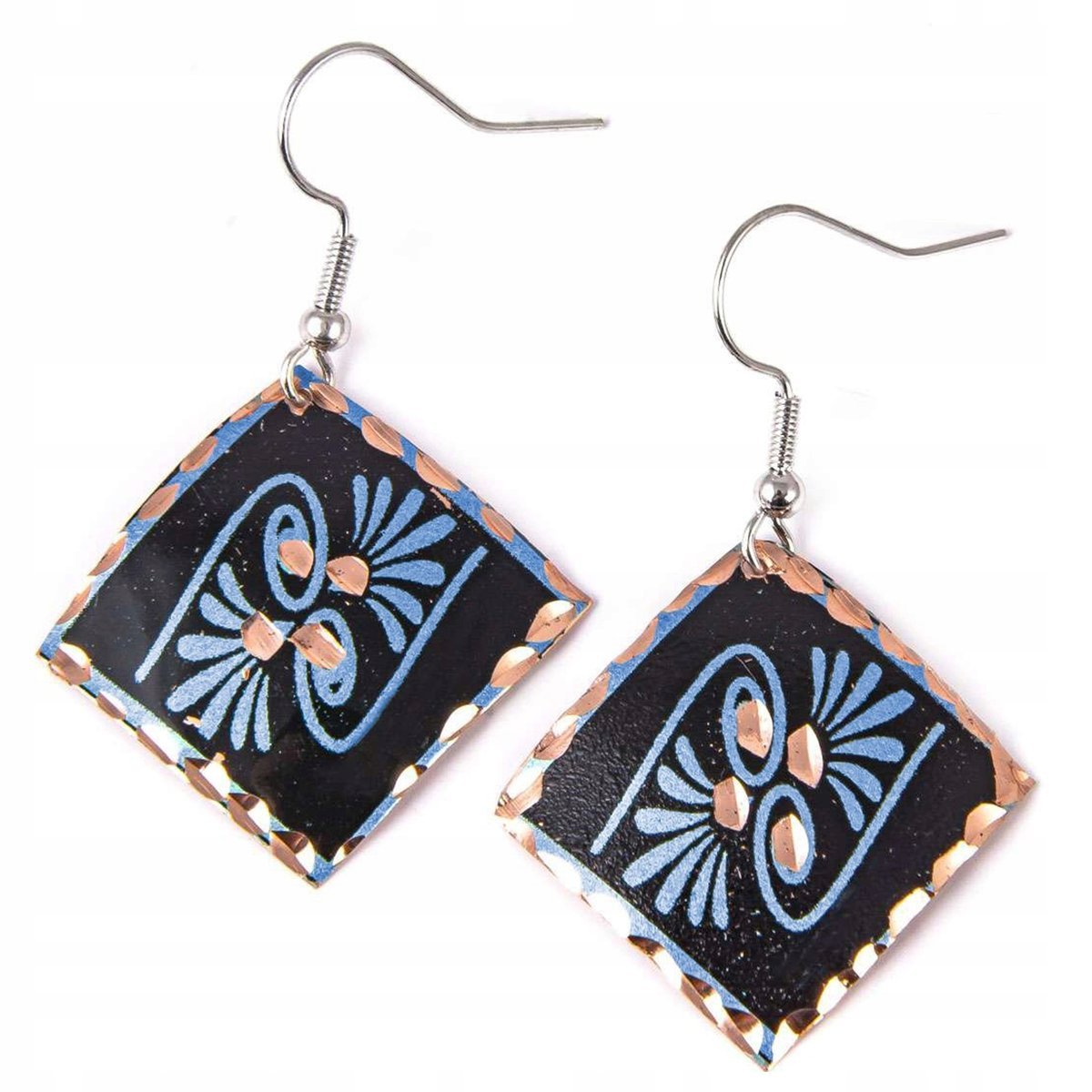 Kolczyki Miedziane Wiszące Klasyczne Orientalne Cudo Biżuteria Dla Kobiety