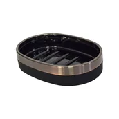 Mydelniczki i dozowniki mydła - Mydelniczka pod prysznic czarna miedziane wykończenia stylowa solidna loft - miniaturka - grafika 1