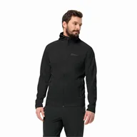 Kurtki męskie - Męska kurtka polarowa Jack Wolfskin ALPGRAT HOODED FZ M black - S - miniaturka - grafika 1