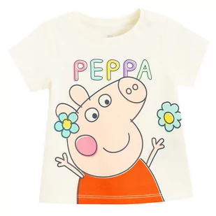 Cool Club, T-shirt dziewczęcy, ecru, Świnka Peppa - Koszulki dla dziewczynek - miniaturka - grafika 1