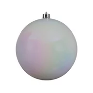 Bombki - Duża Bombka plastikowa na choinkę opalizująca biała 20cm - miniaturka - grafika 1