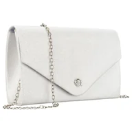 Torebki damskie - Elegancka kopertówka damska w srebrnym kolorze wykonana ze skóry ekologicznej - Rovicky - miniaturka - grafika 1