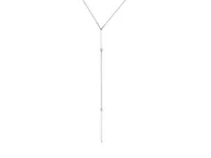 Naszyjniki - Rodowany srebrny naszyjnik długa podłużna ozdoba celebrytka srebro 925 Z1318N1 - miniaturka - grafika 1