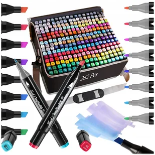 MARKERY ALKOHOLOWE ZESTAW 262 SZTUK FLAMASTRY PRO + ETUI ART PISAKI MAZAKI - Przybory szkolne - miniaturka - grafika 1