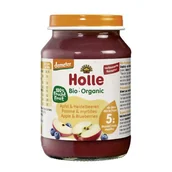 Desery dla dzieci - HOLLE Bio Deser dla niemowląt Jabłko Czarna jagoda, 190g - miniaturka - grafika 1