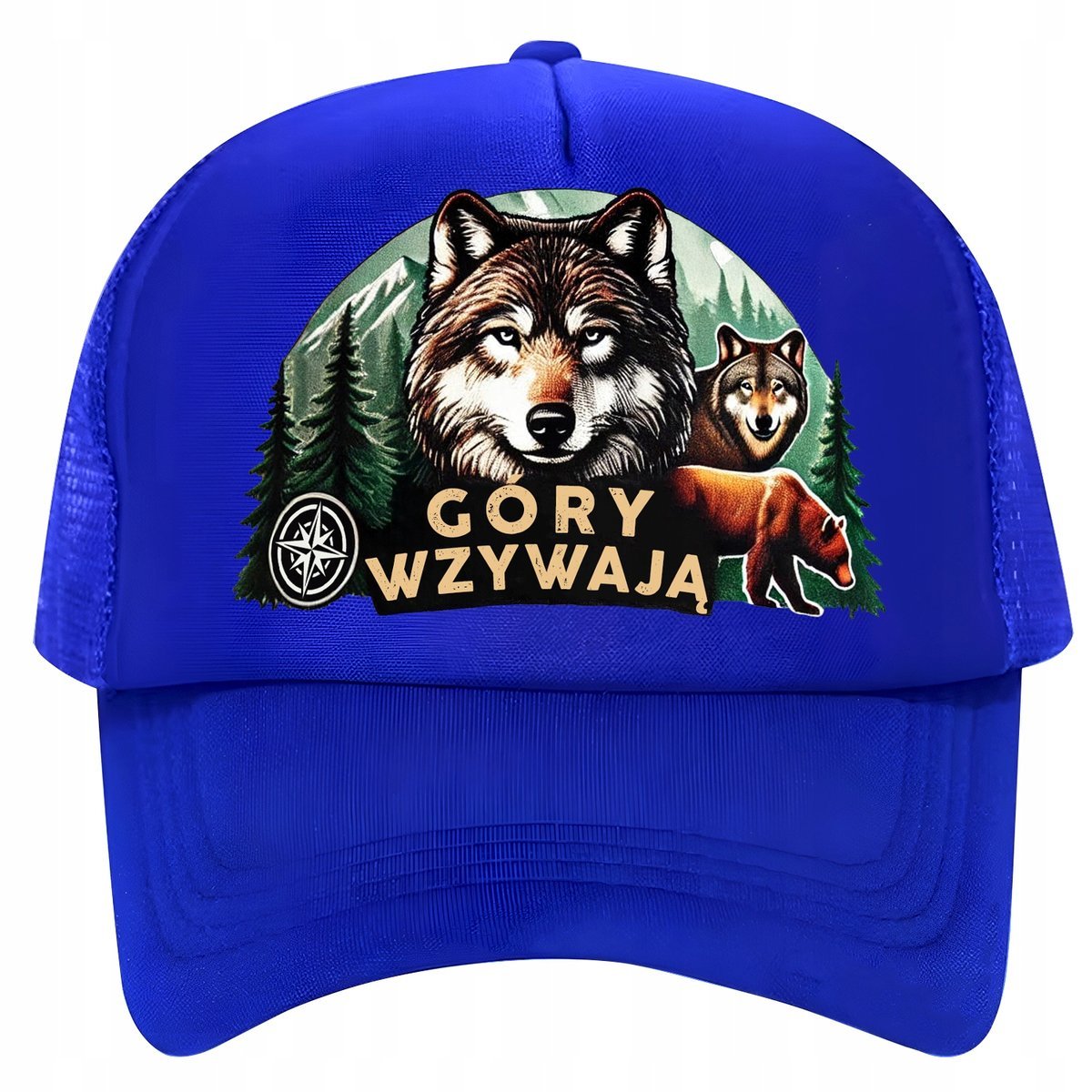 Czapka z daszkiem trucker siateczka tirówka GÓRY WZYWAJĄ wilk las w góry 09