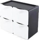 Przyborniki na biurko - Przybornik nabiurkowy 4 - komorowy czarny - miniaturka - grafika 1