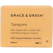 Tampony - GRACE GREEN GRACE GREEN Non-Applicator Tampons Regular 18.0 szt - miniaturka - grafika 1