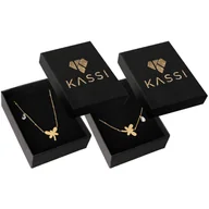 Zestawy biżuterii dla kobiet - złoty komplet Zestaw naszyjnik bransoletka złota Ważka Stal pozłacana - miniaturka - grafika 1