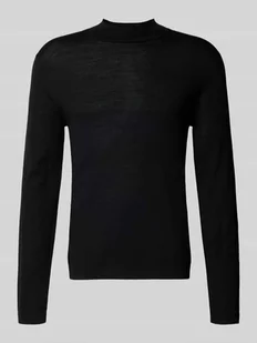 Sweter z dzianiny z wełny ze stójką model ‘Tern’ - Swetry męskie - miniaturka - grafika 1