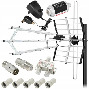 ANTENA TV DVB-T2 MUX COMBO 200km ZESTAW 2TV LTE - Anteny TV - miniaturka - grafika 1