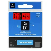 Papier do drukarek - Taśma zamiennik Dymo 45807, S0720870, 19mm x 7m, czarny druk / czerwony podkład - miniaturka - grafika 1