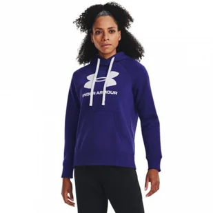 Damska bluza dresowa nierozpinana z kapturem UNDER ARMOUR Rival Fleece Logo Hoodie - niebieska - Bluzy sportowe damskie - miniaturka - grafika 1