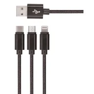 Kable USB - Setty Kabel 3w1 1m Micro Lighnting USB-C Czarny kabel_20190722114647 - miniaturka - grafika 1