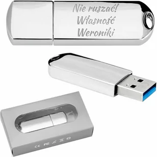 Pendrive chrom 64 GB Pamięć USB 3.0 prezent z Grawerem - Pendrive - miniaturka - grafika 1