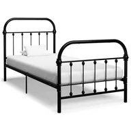 Łóżka - vidaXL Rama łóżka, czarna, metalowa, 100 x 200 cm - miniaturka - grafika 1
