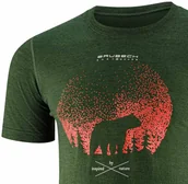 Koszulki męskie - SS1265M Koszulka męska z krótkim rękawem OUTDOOR WOOL PRO ciemnozielony S - NIEDZWIEDŹ 4 - miniaturka - grafika 1