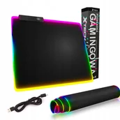 Podkładki pod mysz - GAMINGOWA PODKŁADKA POD MYSZ NA BIURKO RGB - miniaturka - grafika 1
