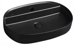 ISVEA Umywalka nablatowa INFINITY OVAL bez przelewu z otworem na baterię 60x40x12 cm CZARNY MAT 10NF65060-2N - Umywalki - miniaturka - grafika 1