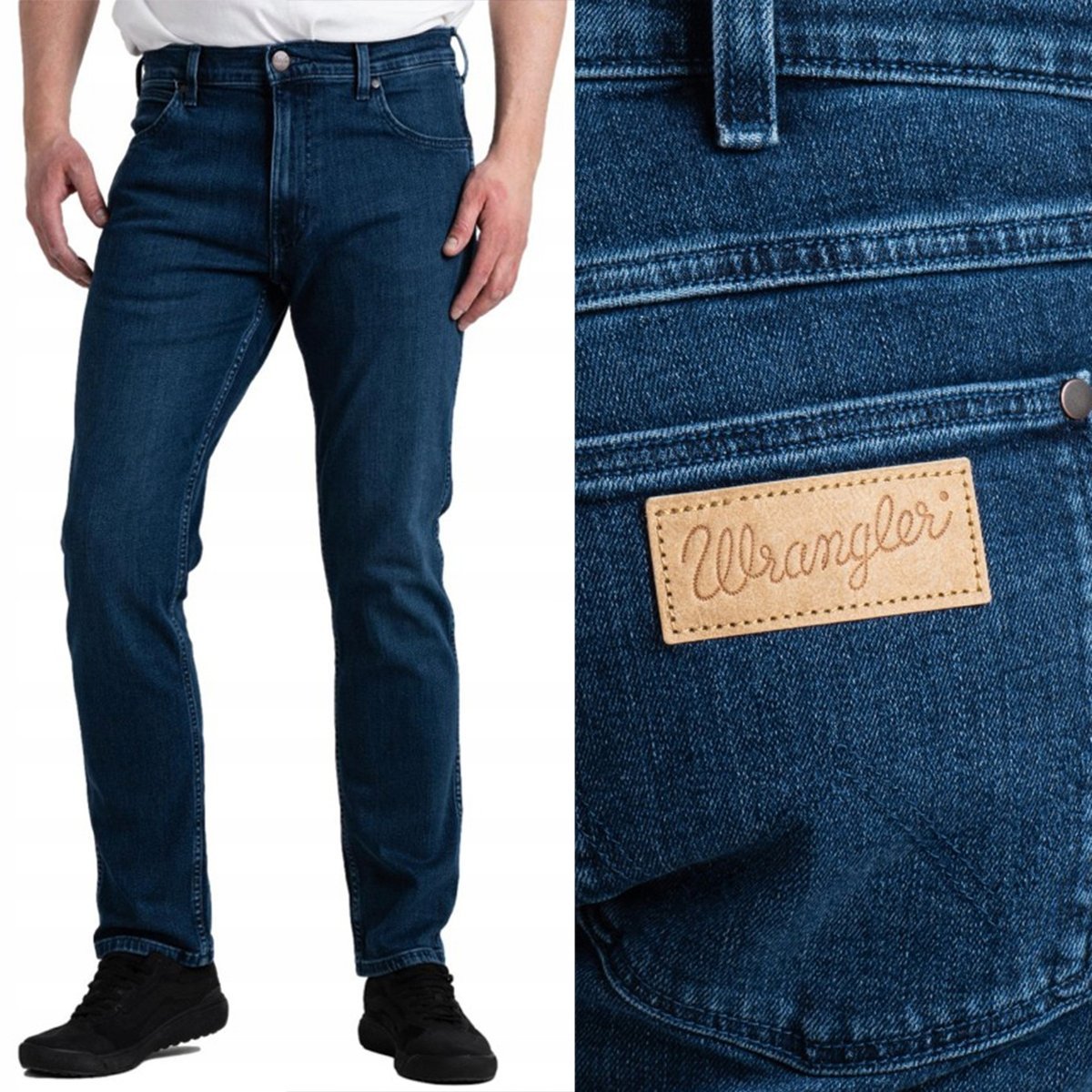 Wrangler GREENSBORO Blue Ring DżINS proste męskie spodnie jeansowe W31 L34