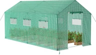 Szklarnie ogrodowe - UISEBRT Szklarnia 450x200x200 cm, szklarnia foliowa ze zwijanymi drzwiami, szklarnia na pomidory, szklarnia ogrodowa lub balkonowa, szklarnia szkieletowa, zielona - miniaturka - grafika 1