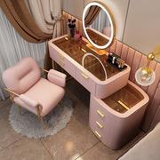 Toaletki - Szklana Toaletka Z Konstrukcją Z Litego Drewna 120 Cm - Różowa - miniaturka - grafika 1