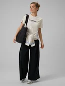 Spodnie sportowe damskie - 4F Spodnie dresowe z szerokimi nogawkami modalem damskie - czarne XL - miniaturka - grafika 1